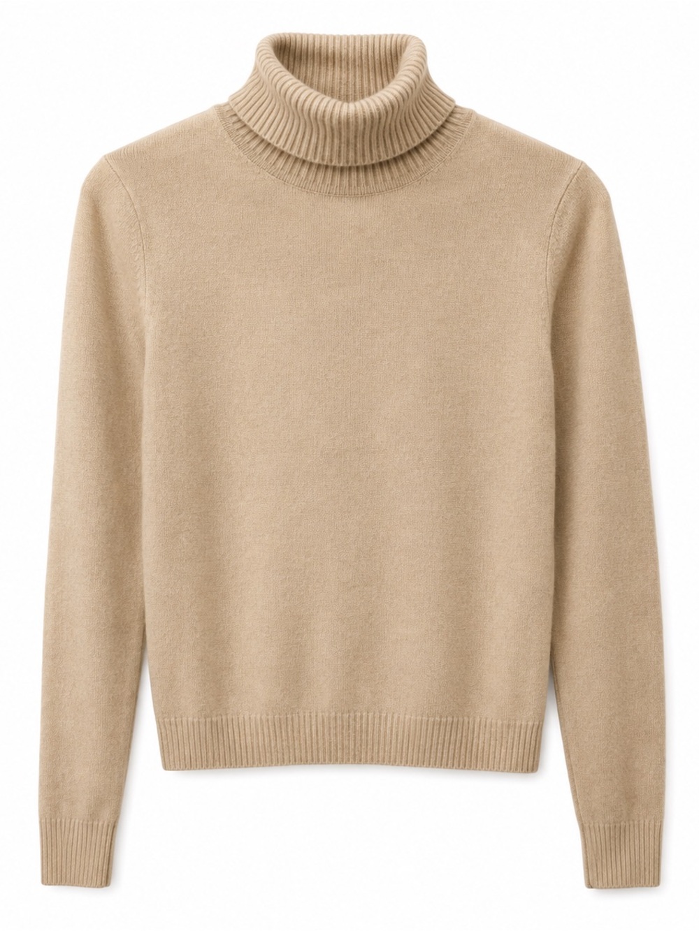 Lord & Taylor Two Ply Cashmere Women’s Turtleneck Sweater Beige Tan Long Sleeve